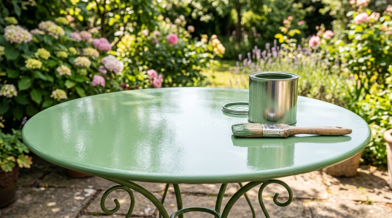 Mon voisin repeint sa table de jardin en métal une seule fois et elle ne s’écaille jamais : son secret ne se voit pas sur le pot de peinture