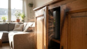 J'ai rangé ma box internet dans un meuble fermé juste pour la cacher du salon : au premier après-midi à 35°, j'ai compris ...