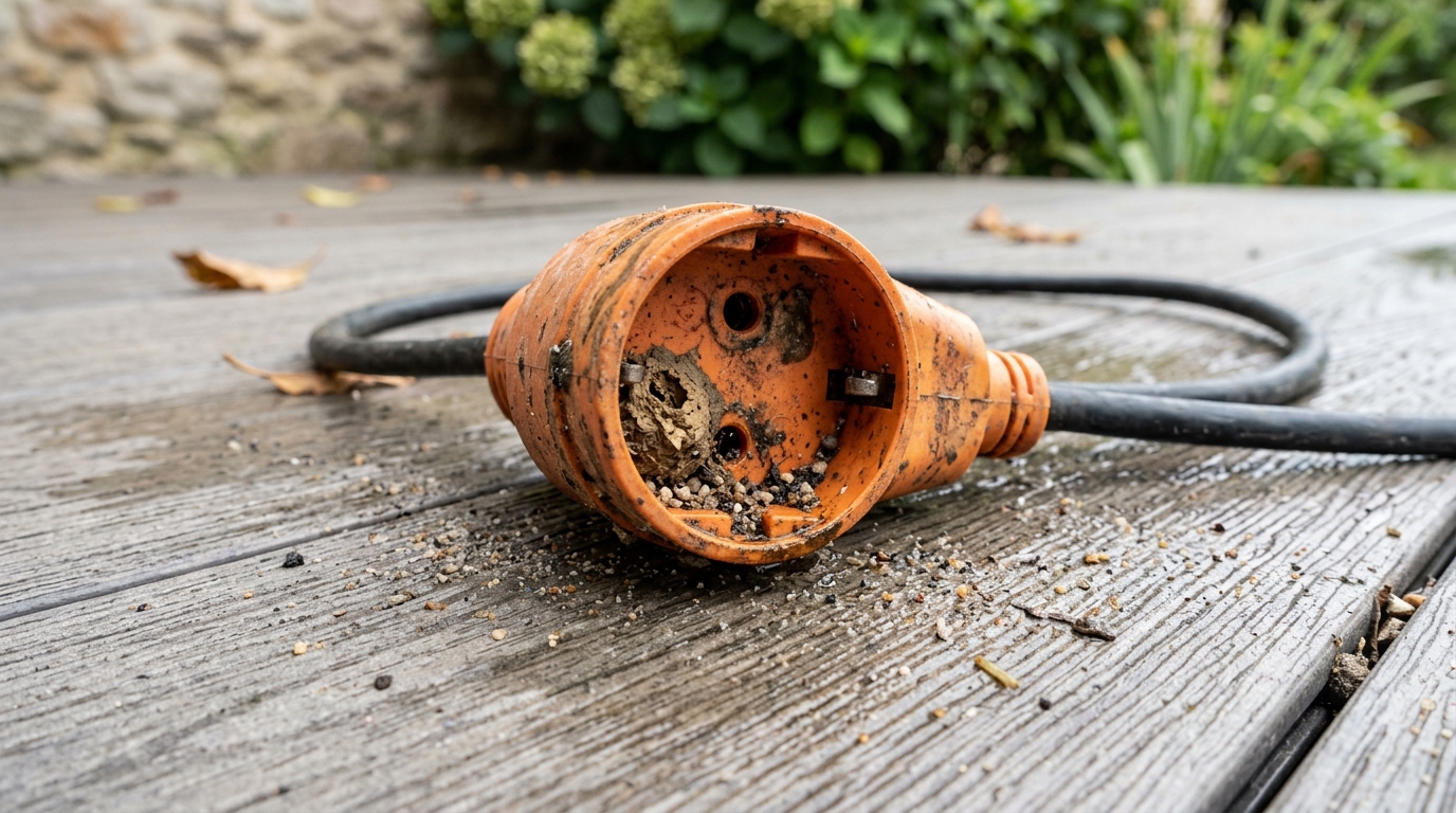 J’ai laissé une rallonge branchée sur ma terrasse tout l’été juste parce que je tondais le soir : après le troisième orage, j’ai compris ce qui s’était installé dans la prise