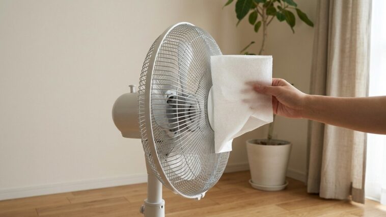Passez un mouchoir en papier derrière la grille de votre ventilateur sur pied et regardez : c'est le test que les réparate...