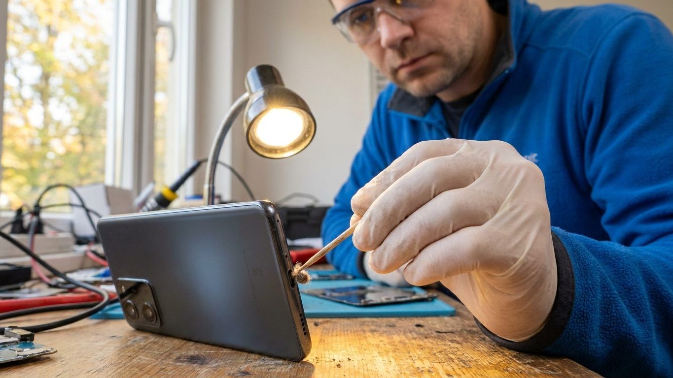 Je croyais que la batterie de mon téléphone était morte : ce que le réparateur a sorti du port de charge en dix secondes m...