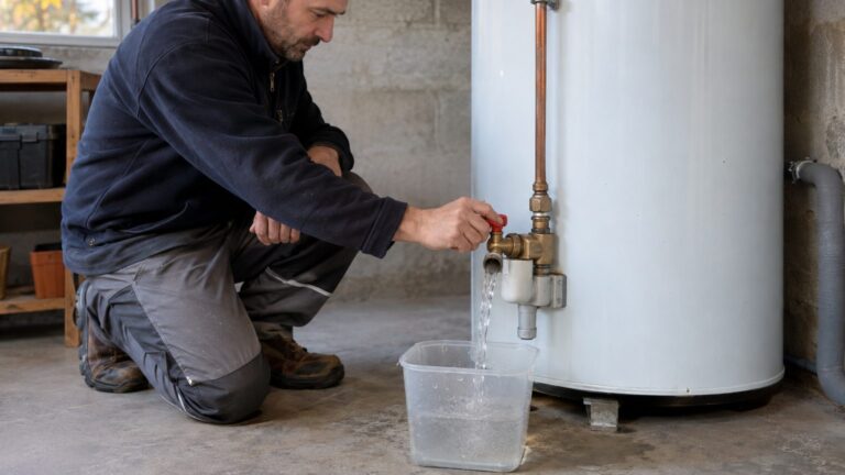 Groupe de sécurité du chauffe-eau : à actionner une fois par mois