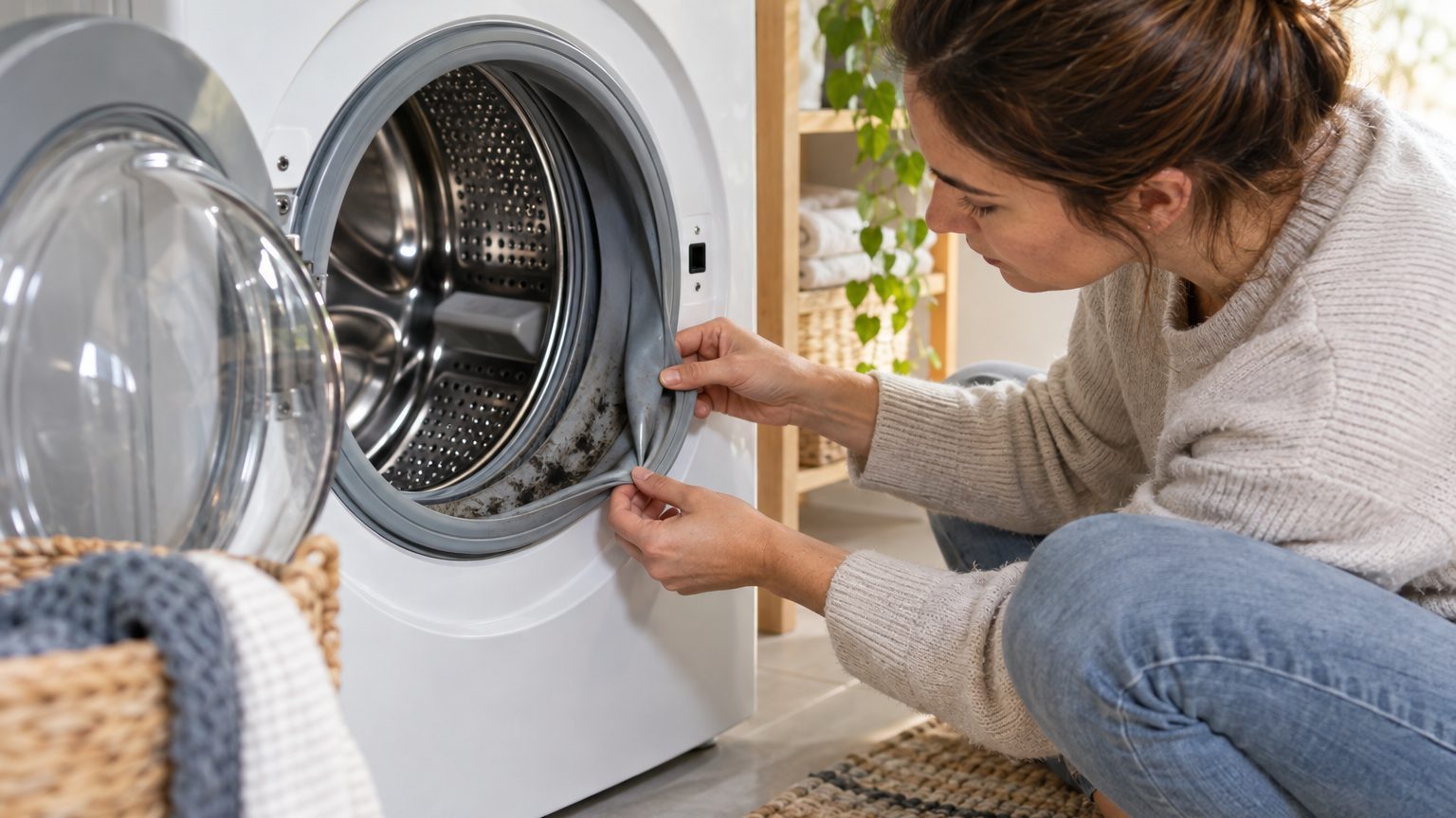 Lave-linge qui sent le moisi : causes et solutions (joint hublot)