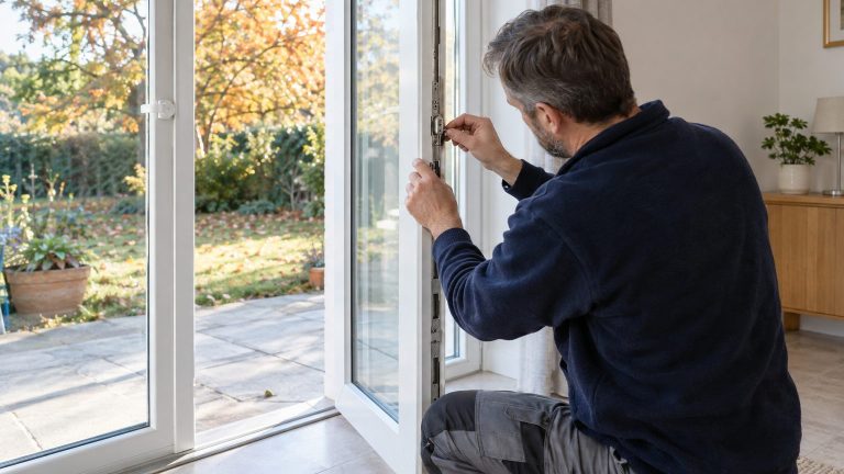 Porte-fenêtre PVC : régler les galets excentriques contre l'air froid